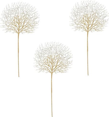30" Glittered Christmas Coral Spray, Silver, Set of 3 in Kuwait