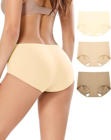 Seamless Mid Waisted Underwear for Women, Full Coverage No Show Briefs, Soft Stretch Panties in Saudi Arabia