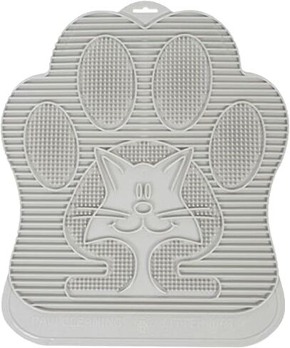 Omega Paw Non Slip Cat Cleaning Litter Box Mat Keeps Paws, Floors, & Carpet Free of Litter, Contains Spills Messes, Gray (2 Pack), Grey (Multi-pack) in Saudi Arabia