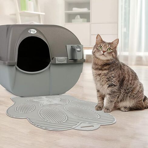 Omega Paw Non Slip Cat Cleaning Litter Box Mat Keeps Paws, Floors, & Carpet Free of Litter, Contains Spills Messes, Gray (2 Pack), Grey (Multi-pack) in Saudi Arabia