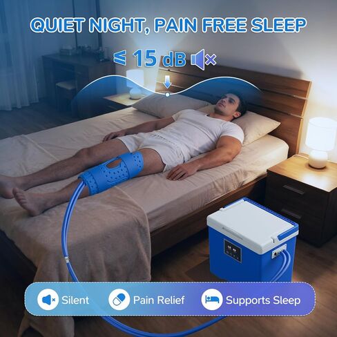 Cold Therapy Machine with Memory Function, Programmable Timer, Wireless Remote & Quiet Pump, Portable Ice Machine for Knee After Surgery, Ankle, Arm Relief, Ideal for Sports Injuries(10 Qt) in Kuwait