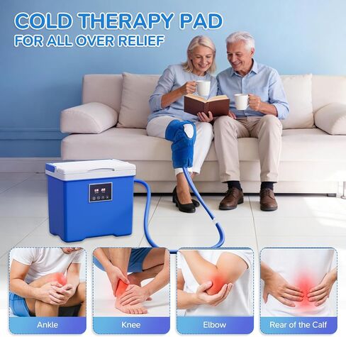 Cold Therapy Machine with Memory Function, Programmable Timer, Wireless Remote & Quiet Pump, Portable Ice Machine for Knee After Surgery, Ankle, Arm Relief, Ideal for Sports Injuries(10 Qt) in Kuwait