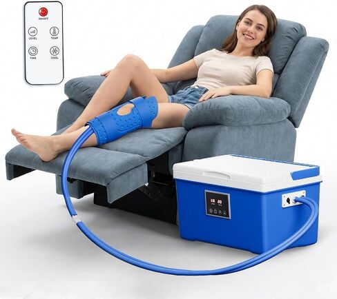 Cold Therapy Machine with Memory Function, Programmable Timer, Wireless Remote & Quiet Pump, Portable Ice Machine for Knee After Surgery, Ankle, Arm Relief, Ideal for Sports Injuries(10 Qt) in Kuwait