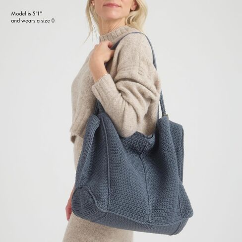 The Sak Los Feliz Large Tote Bag - Premium Leather Handbag With Stylish Design For Everyday, Travel, Beach Bag - Roomy, Durable, Lined Purse With Shoulder Bag Strap, Zipper Pocket in Kuwait