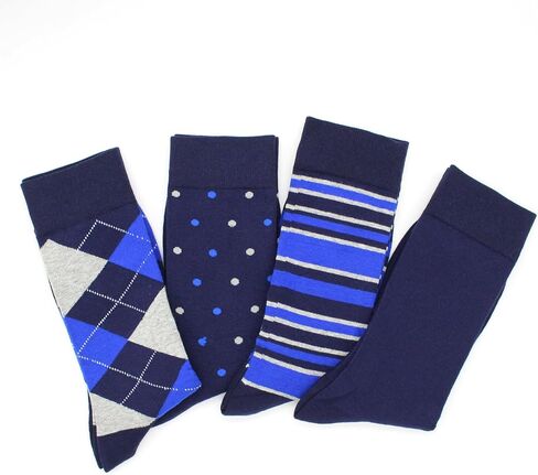 Men's Cotton Blend Crew Socks, Striped Novelty Fun Design, Size 8-15, Casual in Saudi Arabia