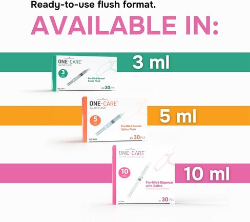 ONE-CARE 0.9% Sodium Chloride, Flush Dispenser, 10 mL – One-Time Use, Individually Wrapped, Ready-to-Use, 30pcs/Box in Kuwait