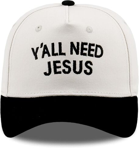Embroidered Christian Two-Tone Baseball Cap for Men & Women, Adjustable Dad Hat Christmas Easter Gift in Saudi Arabia