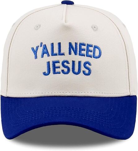 Embroidered Christian Two-Tone Baseball Cap for Men & Women, Adjustable Dad Hat Christmas Easter Gift in Kuwait