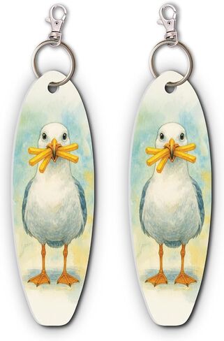 JennyGems Funny Seagull Keychains Set of 2 – PVC Beach Keyrings for Bags, Backpacks, or Keys – Coastal Souvenir or Gift in Kuwait