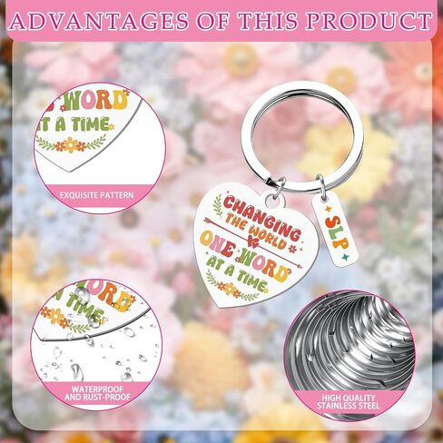 Speech Therapy Keychain Gifts - SLP Appreciation for Women Men Gifts Speechs Language Pathologist Key Chain Birthday Christmas Thank You Gift for Therapist Coworker in Saudi Arabia