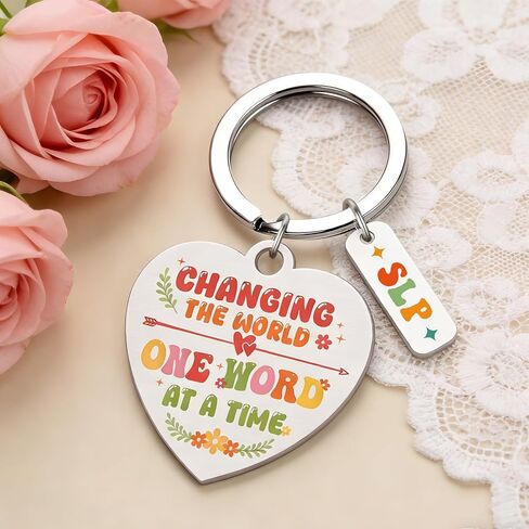 Speech Therapy Keychain Gifts - SLP Appreciation for Women Men Gifts Speechs Language Pathologist Key Chain Birthday Christmas Thank You Gift for Therapist Coworker in Saudi Arabia