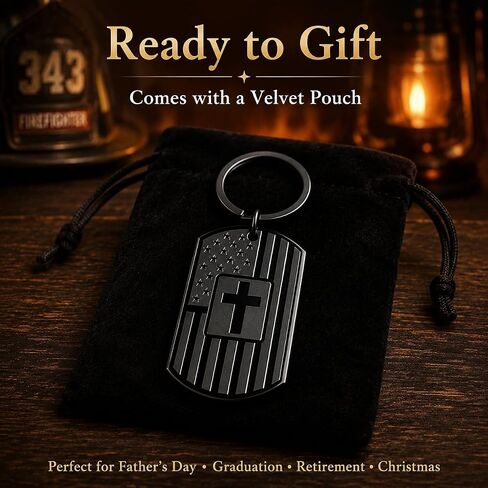 Firefighter Gifts for Men Fathers Day - Firefighter Prayer Cross Keychain - Fireman Faith Protection Gift for Father's Day, Graduation, Retirement in Saudi Arabia