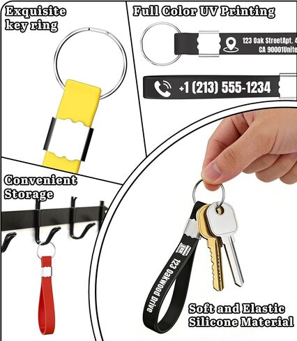 20 Pcs Custom Keychains, Personalized Silicone Keychains Bulk for Men Women, Double Side Printing Customized Text/Logo Wrist Keyrings for Events, Promotion, Awareness, Motivation in Saudi Arabia