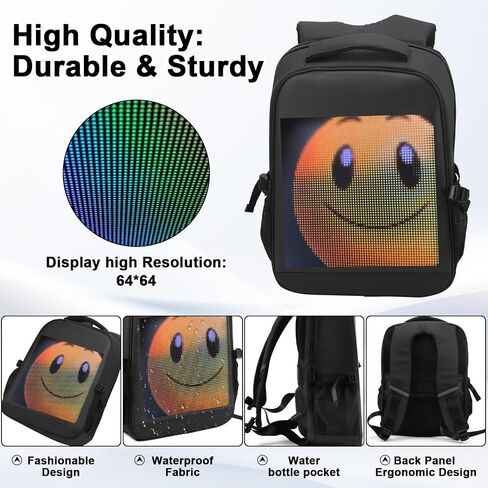 Led Backpack with App Control Programmable Screen,17 inches Laptop Backpack,Waterproof led bag, Travel, Motorcycle Backpack in Saudi Arabia