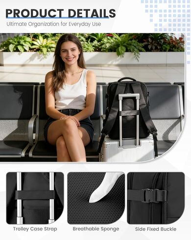 BOXSAM Vacuum Seal Backpack for Travel with Air Pump Compression 18x14x8 inches Vacpack Carry on Flight Approved Daypack Laptop Space Saver Bags Storage with Vacuum System Travel Bag Men Women Black in Saudi Arabia