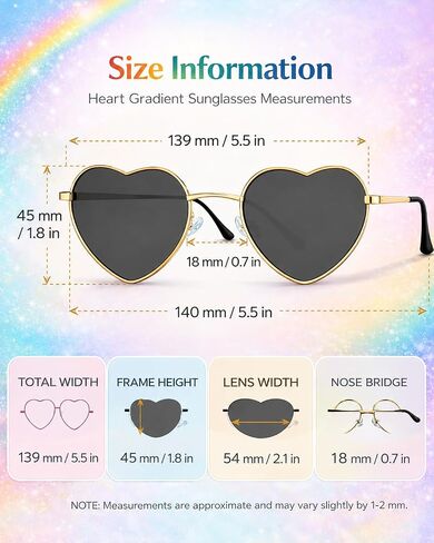 Oiomniv Heart Sunglasses for Women Men, Retro Love Heart Glasses UV400, Party Festival Rave Pride Accessories in Saudi Arabia
