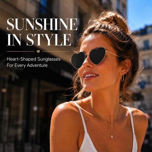 Oiomniv Heart Sunglasses for Women Men, Retro Love Heart Glasses UV400, Party Festival Rave Pride Accessories in Saudi Arabia