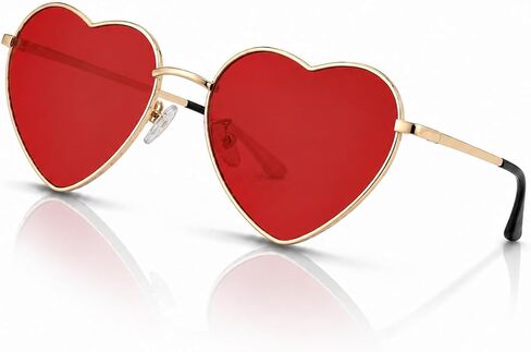 Oiomniv Heart Sunglasses for Women Men, Retro Love Heart Glasses UV400, Party Festival Rave Pride Accessories in Saudi Arabia