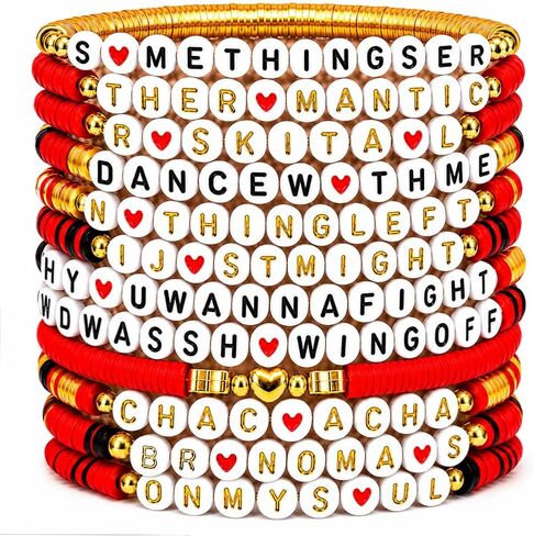 12 Pcs Bruno Merch Inspired Bracelets - Stackable Stretch Beaded Friendship Bracelets for Concert Outfit, Fan Gift Set in Saudi Arabia