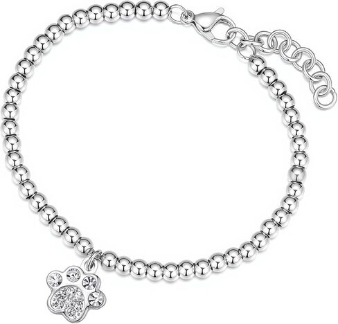 Dog Paw Print Bracelet for Women Inspirational Pet Lover Jewelry Gift for Dog Mom Dad Animal Lover Gift for Women Teen Girls in Saudi Arabia