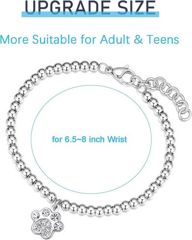 Dog Paw Print Bracelet for Women Inspirational Pet Lover Jewelry Gift for Dog Mom Dad Animal Lover Gift for Women Teen Girls in Saudi Arabia