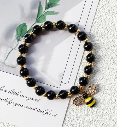 Queen Bee Bracelets Inspirational Friendship Beaded Stretch Bracelet Cute Jewelry Gifts for Women with Card in Saudi Arabia