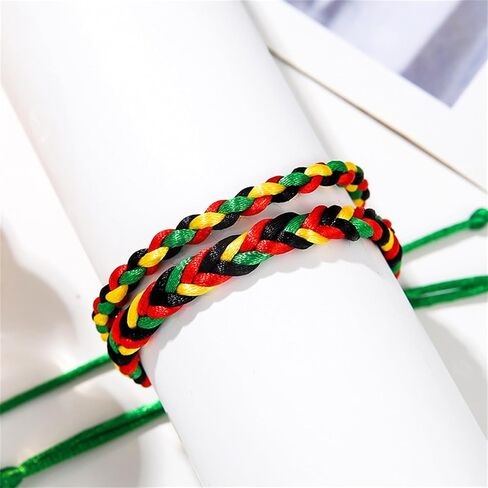 Juneteenth African Beaded Bracelet for Women Colorful Happy kwanzaa African Proud Stackable Wood Beaded Bracelet Black History Month Accessory Jewelry in Kuwait