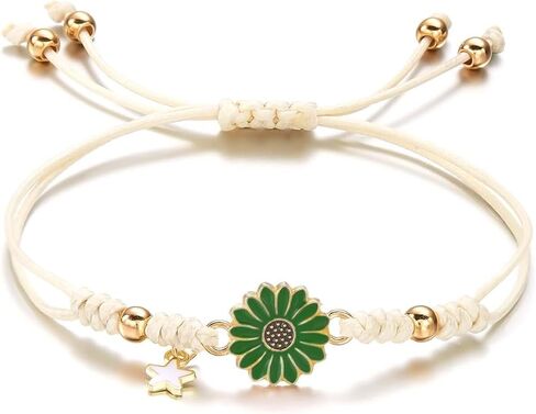 Daisy Flower Bracelet for Women Bohemian Handmade Adjustable Sunflower Elastic String Bracelet Jewelry for Party and Beach in Kuwait