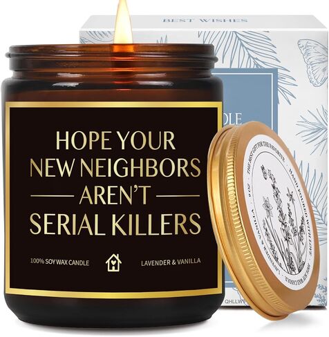 House Warming Candle Gifts for New Homeowner Women Men, Hope You New Neighbors Aren't Serial Killers, Funny New Home Candles Gift for Neighbor Couple Friend Sister, Unique Moving Away candle-19 in Saudi Arabia