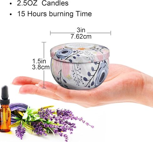 36 Packs Scented Candles Gift Set, Fragrances Candle for Women, 2.5 OZ Portable Jar Candle for for Spa, Yoga, Bath, Aromatherapy, Stress Relief, Floral Pattern in Kuwait
