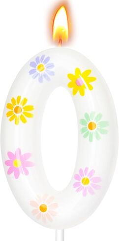 Daisy Birthday Candles, Daisy Party Decoration Supplies, Birthday Number Candles for Cake Topper (White, Number 1) in Saudi Arabia