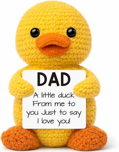 Crochet Animals Duck Dad Fathers Day Card Gifts I Love You,Birthday Dad Gifts from Daughter Son Wife,Step First Time Bonus New Daddy Father in Law Papa Gift for Dads in Saudi Arabia