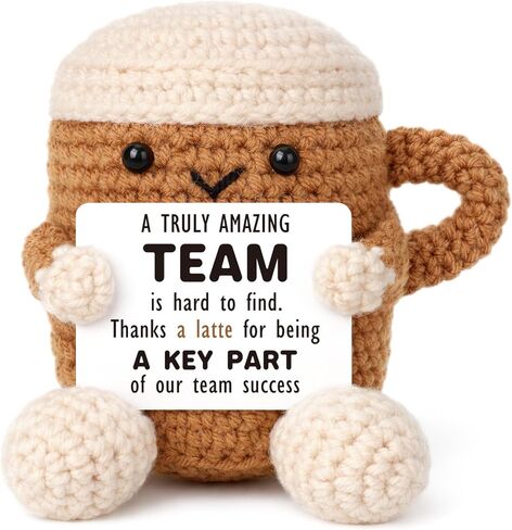 Mini Thank You Gifts for Women Men Boss Coworker Teacher Handmade Positive Crochet Coffee Appreciation Birthday Retirement Farewell Gifts for Mentor Team Leaders Supervisors Managers Work Bestie in Saudi Arabia