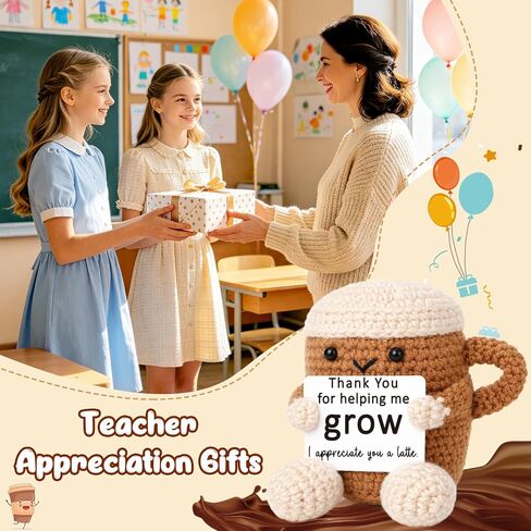 Mini Thank You Gifts for Women Men Boss Coworker Teacher Handmade Positive Crochet Coffee Appreciation Birthday Retirement Farewell Gifts for Mentor Team Leaders Supervisors Managers Work Bestie in Saudi Arabia