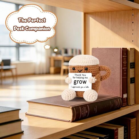 Mini Thank You Gifts for Women Men Boss Coworker Teacher Handmade Positive Crochet Coffee Appreciation Birthday Retirement Farewell Gifts for Mentor Team Leaders Supervisors Managers Work Bestie in Saudi Arabia
