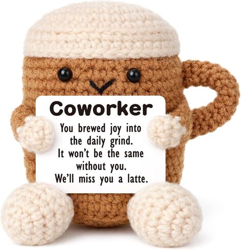 Mini Thank You Gifts for Women Men Boss Coworker Teacher Handmade Positive Crochet Coffee Appreciation Birthday Retirement Farewell Gifts for Mentor Team Leaders Supervisors Managers Work Bestie in Saudi Arabia