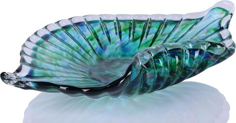WUBIANJIE Leaf Tray Decorative Small Bowl, Hand Blown Glass Catchall Dish for Tabletop Storage, Single Glass Bowl for Keys Jewelry Coffee Table Entryway Shelf Living Room Decor in Saudi Arabia