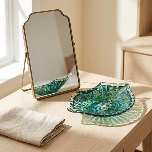 WUBIANJIE Leaf Tray Decorative Small Bowl, Hand Blown Glass Catchall Dish for Tabletop Storage, Single Glass Bowl for Keys Jewelry Coffee Table Entryway Shelf Living Room Decor in Saudi Arabia
