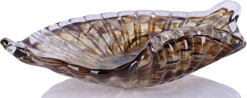 WUBIANJIE Leaf Tray Decorative Small Bowl, Hand Blown Glass Catchall Dish for Tabletop Storage, Single Glass Bowl for Keys Jewelry Coffee Table Entryway Shelf Living Room Decor in Saudi Arabia