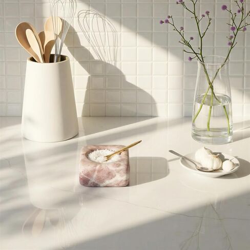 Bloomingville Marble Bowl with Brass Spoon, Pink in Kuwait