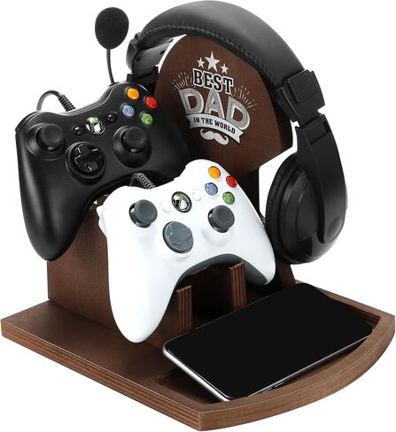 هدايا Blosssound Gamer للأب الجديد، حامل سماعة الرأس الخشبي، وحدة تحكم خشبية وحامل سماعة الرأس، هدايا لعيد ميلاد اللاعب، الأب، هدية عيد ميلاد، ملحقات مكتب الألعاب لعيد الأب، الذكرى السنوية لعيد ميلاده in Kuwait