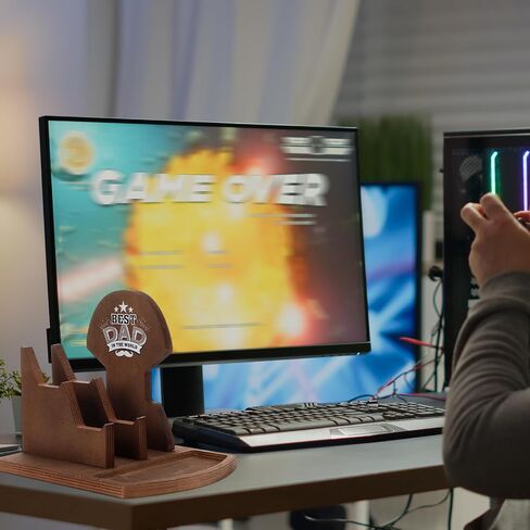 هدايا Blosssound Gamer للأب الجديد، حامل سماعة الرأس الخشبي، وحدة تحكم خشبية وحامل سماعة الرأس، هدايا لعيد ميلاد اللاعب، الأب، هدية عيد ميلاد، ملحقات مكتب الألعاب لعيد الأب، الذكرى السنوية لعيد ميلاده in Kuwait