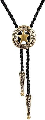 BRBAM Western Cowboy Texas Style Vintage Bolo Tie Fashion Texas Map and Lone Star Leather Bolo Tie Necktie Necklace in Kuwait