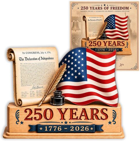 USA 250th Anniversary Merchandise, 250th Anniversary USA Decor, Patriotic Gift, USA 250 Anniversary Decorations, 1776-2026 Independence Day 2D Showpieces for Home Decorations in Kuwait