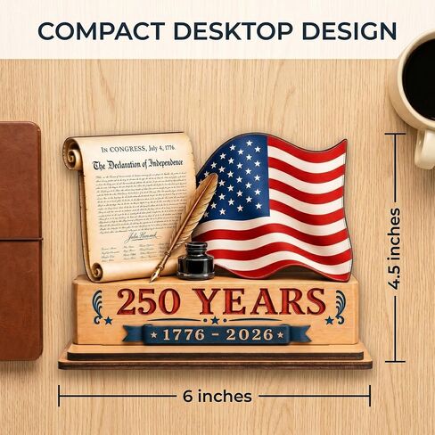 USA 250th Anniversary Merchandise, 250th Anniversary USA Decor, Patriotic Gift, USA 250 Anniversary Decorations, 1776-2026 Independence Day 2D Showpieces for Home Decorations in Kuwait