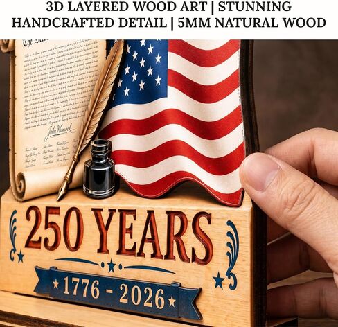 USA 250th Anniversary Merchandise, 250th Anniversary USA Decor, Patriotic Gift, USA 250 Anniversary Decorations, 1776-2026 Independence Day 2D Showpieces for Home Decorations in Kuwait