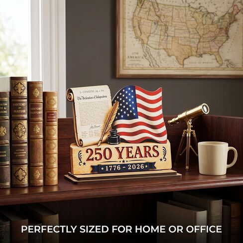 USA 250th Anniversary Merchandise, 250th Anniversary USA Decor, Patriotic Gift, USA 250 Anniversary Decorations, 1776-2026 Independence Day 2D Showpieces for Home Decorations in Kuwait