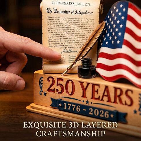 USA 250th Anniversary Merchandise, 250th Anniversary USA Decor, Patriotic Gift, USA 250 Anniversary Decorations, 1776-2026 Independence Day 2D Showpieces for Home Decorations in Kuwait