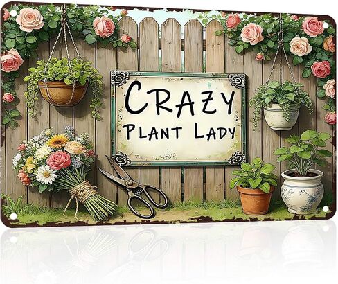 PEACHGARDEN Garden Rules Sign, Funny Relaxing Yard Decor, Vintage Metal Signs for Garden Walls, Outdoor Gifts for Women 8x12 Inch in Saudi Arabia