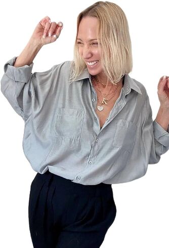 Katia Designs The Goddess Shirt - Elegant Button-Down Shirt with Classic Collar, Rolled Sleeves, and Layered Necklaces in Saudi Arabia